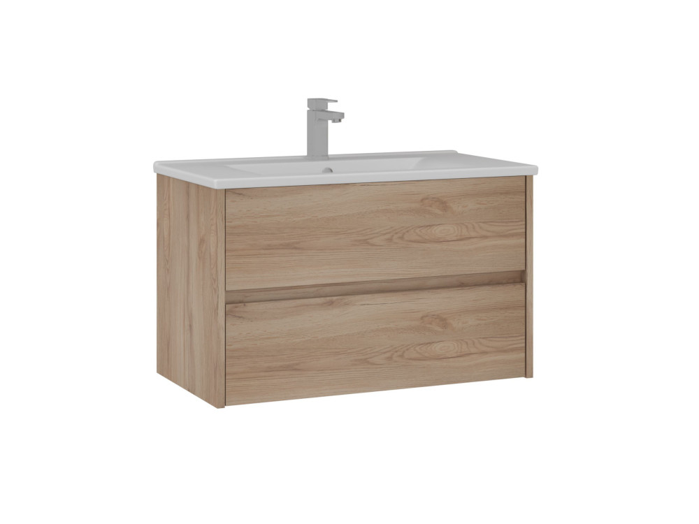 Szafka pod umywalkę „Side 85 v2” – 85 x 45 x 52 cm – dąb