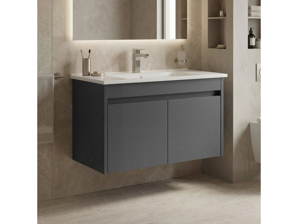 Szafka pod umywalkę „Side 85 v2” – 85 x 45 x 52 cm – matowy antracyt