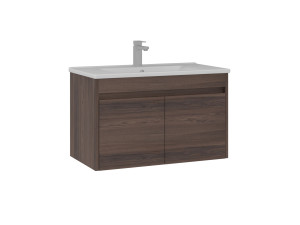 Szafka pod umywalkę „Side 85 v2” – 85 x 45 x 52 cm – ciemny orzech