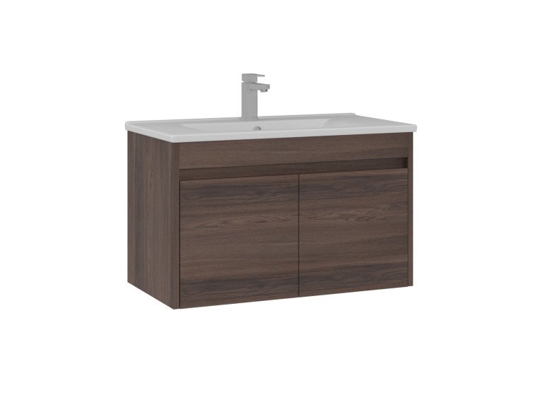 Szafka pod umywalkę „Side 85 v2” – 85 x 45 x 52 cm – ciemny orzech