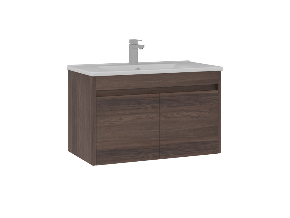 Szafka pod umywalkę „Side 85 v2” – 85 x 45 x 52 cm – ciemny orzech