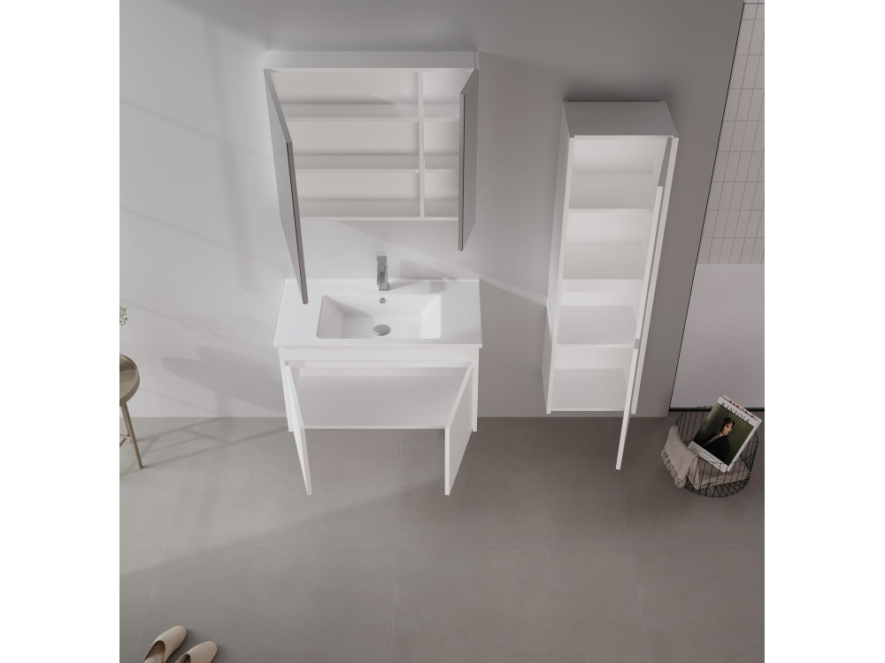 Szafka pod umywalkę „Side 85 v2” – 85 x 45 x 52 cm – matowa biel
