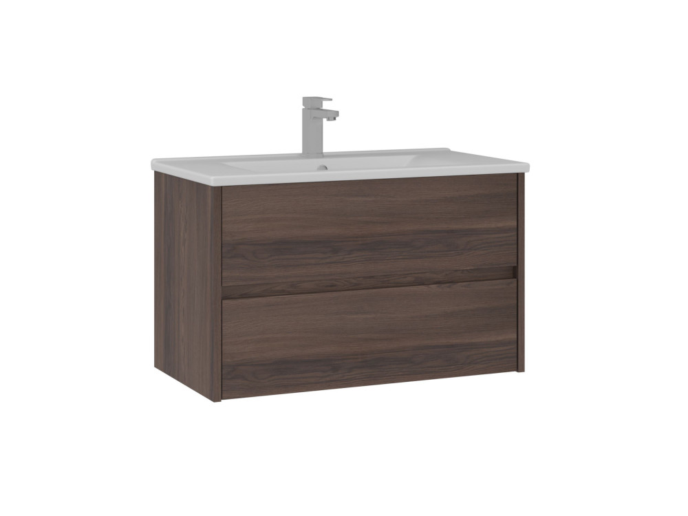 Szafka pod umywalkę „Side 85 v2” – 85 x 45 x 52 cm – ciemny orzech