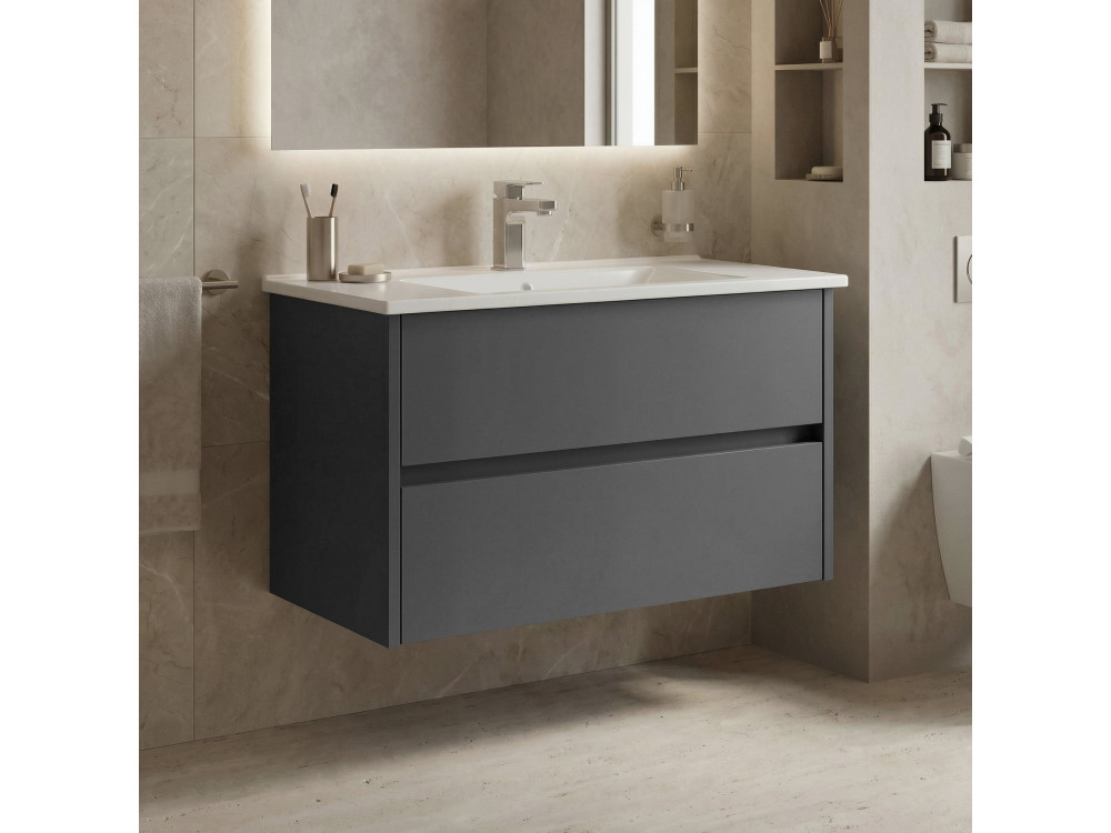 Szafka pod umywalkę „Side 85 v2” – 85 x 45 x 52 cm – matowy antracyt