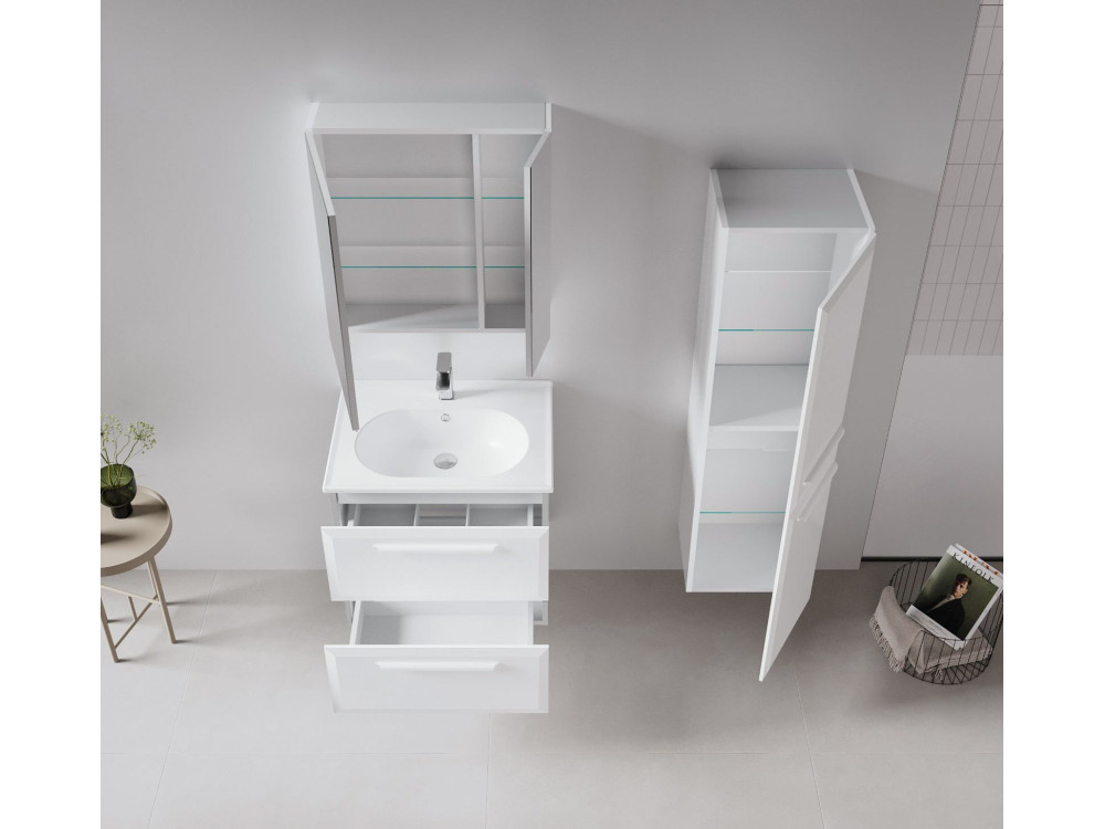 Szafka pod umywalkę „Nuvola 65 v2” – 65 x 50 x 62 cm – biała