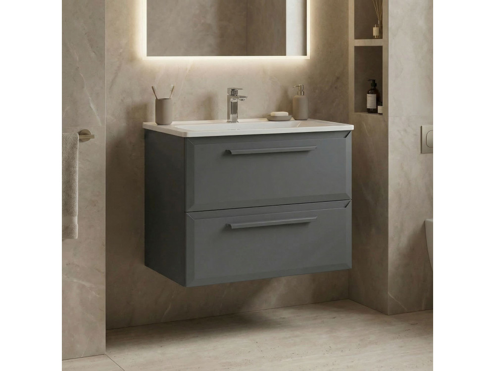 Szafka pod umywalkę „Nuvola 65 v2” – 65 x 50 x 62 cm – szara