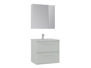 Zestaw szafki pod umywalkę z lustrem (2 elementy) „Nuvola 65 v2” – 65 x 50 x 62 cm – Cashmere