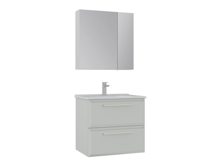 Zestaw szafki pod umywalkę z lustrem (2 elementy) „Nuvola 65 v2” – 65 x 50 x 62 cm – Cashmere