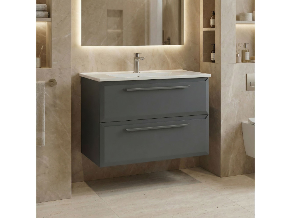 Szafka pod umywalkę „Nuvola 80 v2” – 80 x 50 x 62 cm – antracyt