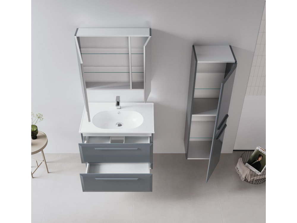 Szafka pod umywalkę „Nuvola 80 v2” – 80 x 50 x 62 cm – antracyt