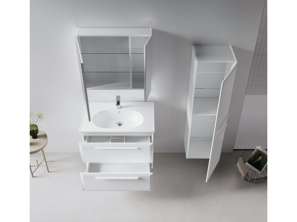 Szafka pod umywalkę „Nuvola 80 v2” – 80 x 50 x 62 cm – biała