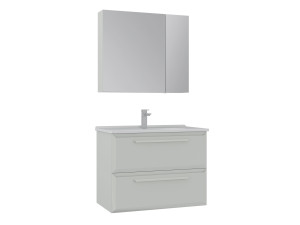Zestaw szafki pod umywalkę z lustrem (2 elementy) „Nuvola 80 v2” – 80 x 50 x 62 cm – Cashmere