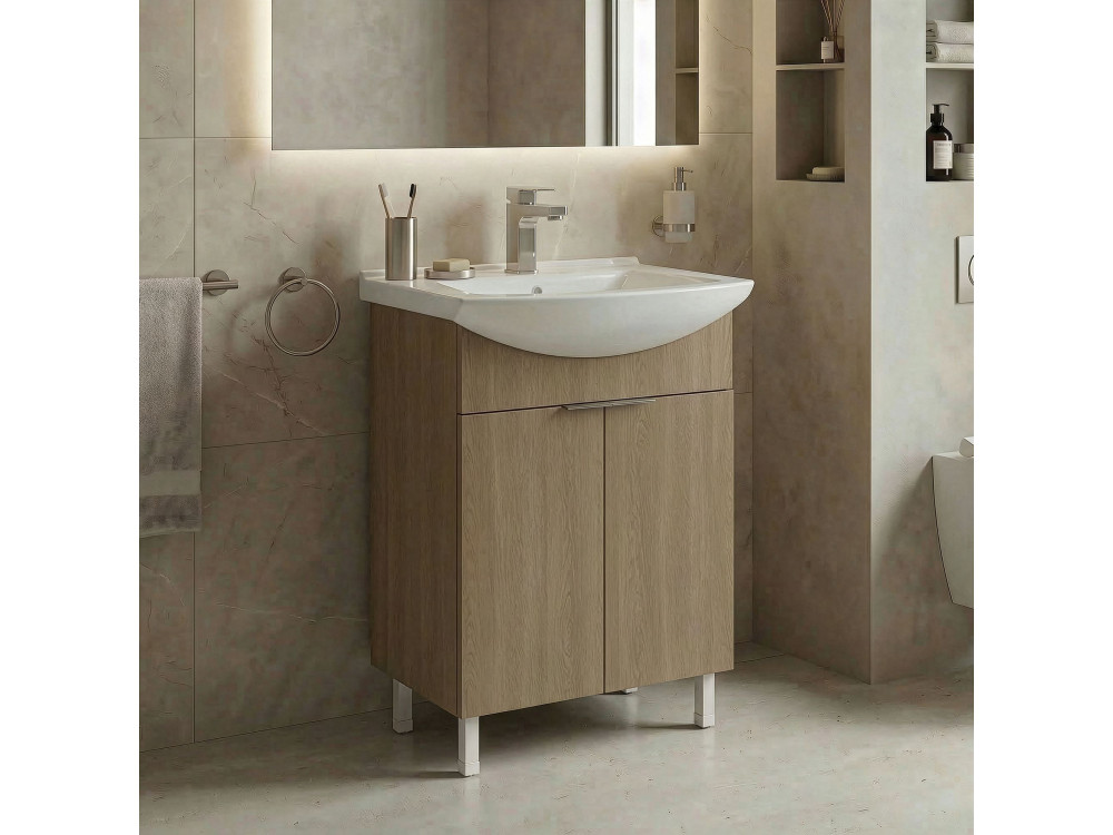 Szafka pod umywalkę „Purus 55” – 55 x 50 x 83 cm – dąb Sonomo