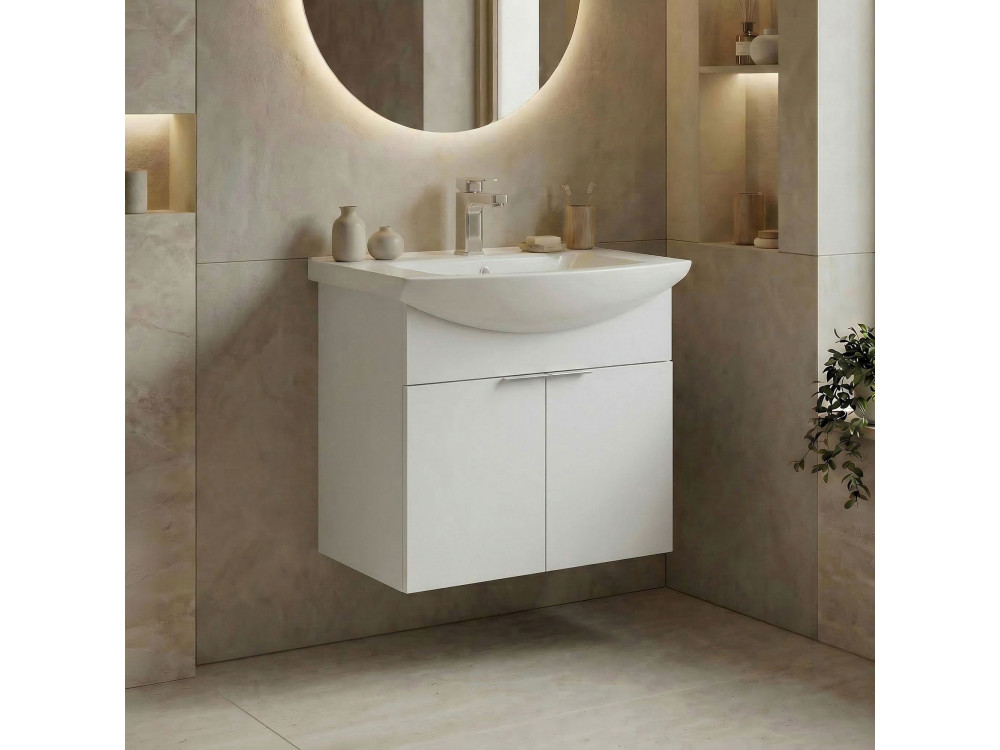 Szafka pod umywalkę „Purus 55” – 55 x 50 x 58 cm – biała