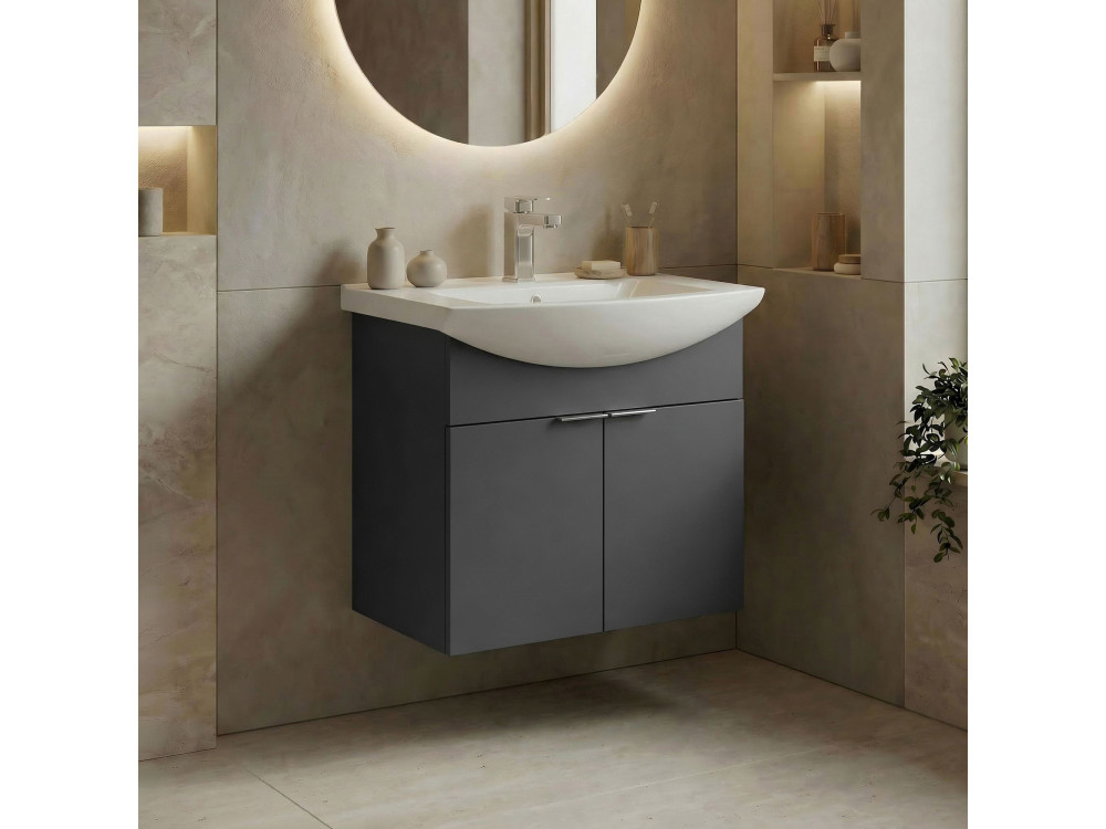 Szafka pod umywalkę „Purus 55” – 55 x 50 x 58 cm – matowy antracyt
