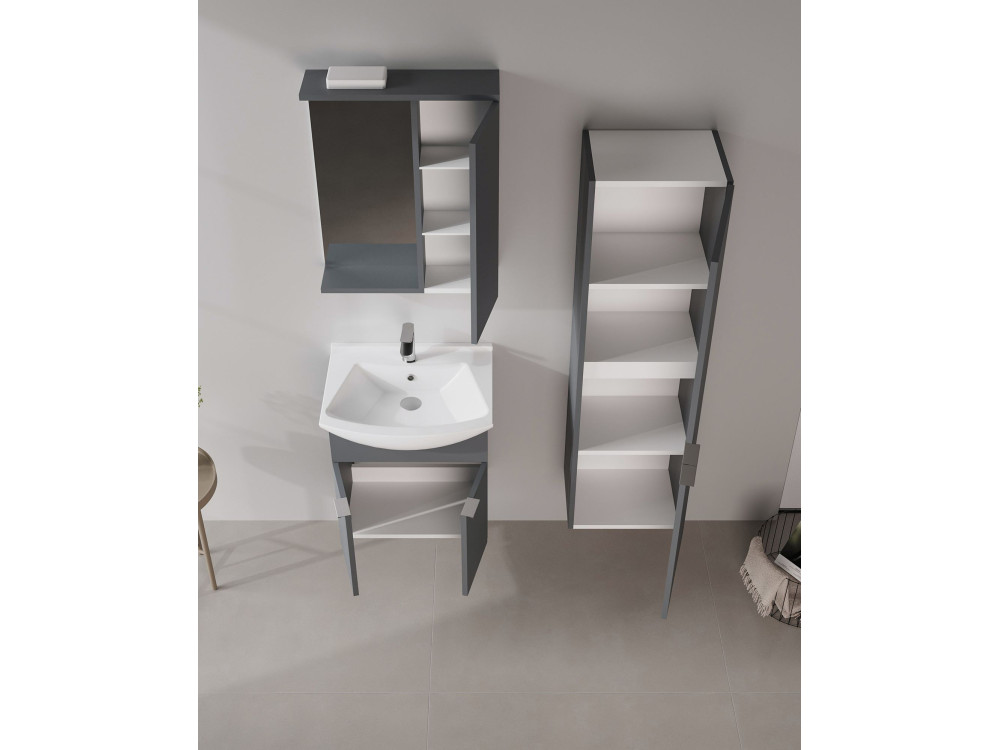 Szafka pod umywalkę „Purus 55” – 55 x 50 x 58 cm – matowy antracyt