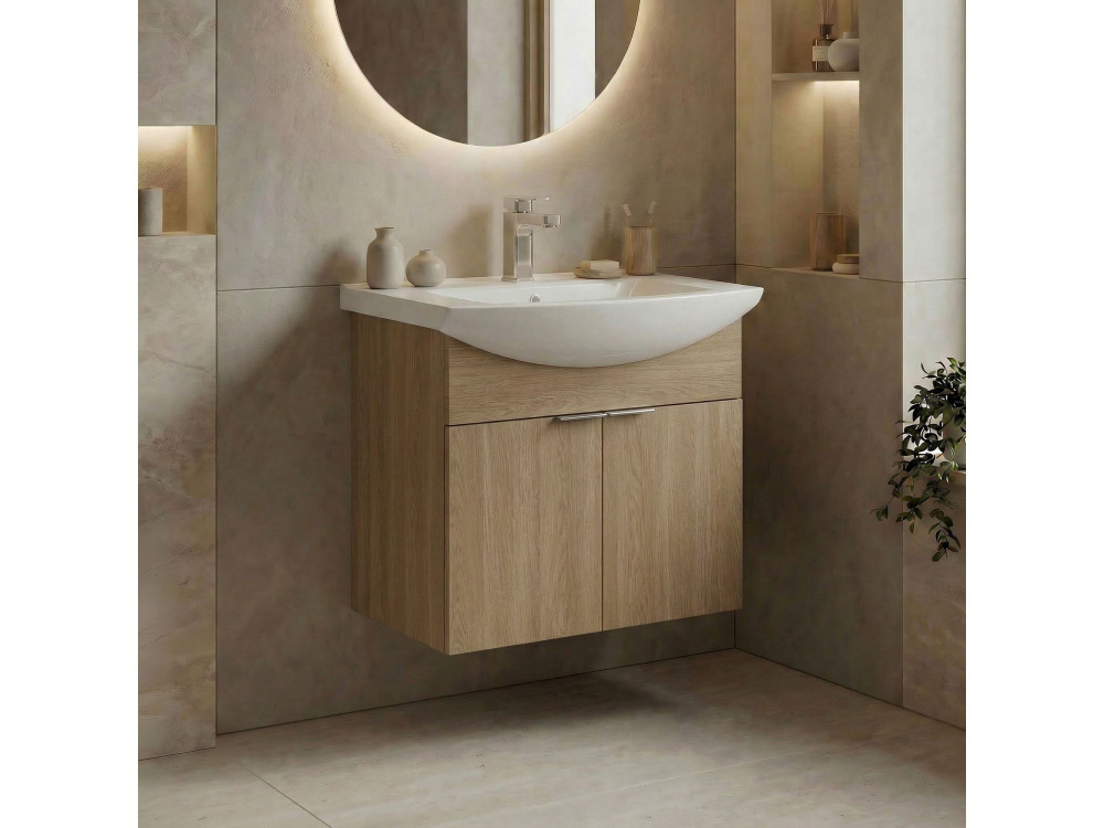 Szafka pod umywalkę „Purus 55” – 55 x 50 x 58 cm – dąb Sonomo