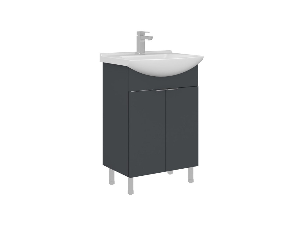 Szafka pod umywalkę „Purus 55” – 55 x 50 x 83 cm – matowy antracyt