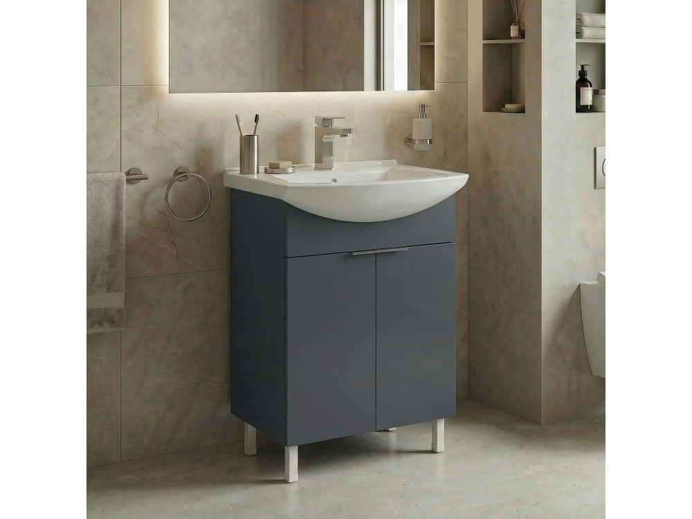 Szafka pod umywalkę „Purus 55” – 55 x 50 x 83 cm – matowy antracyt