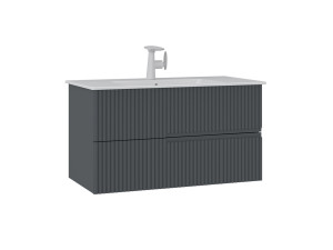 Szafka pod umywalkę „Moonlight 90 v2” – 91 x 51 x 51 cm – matowy antracyt