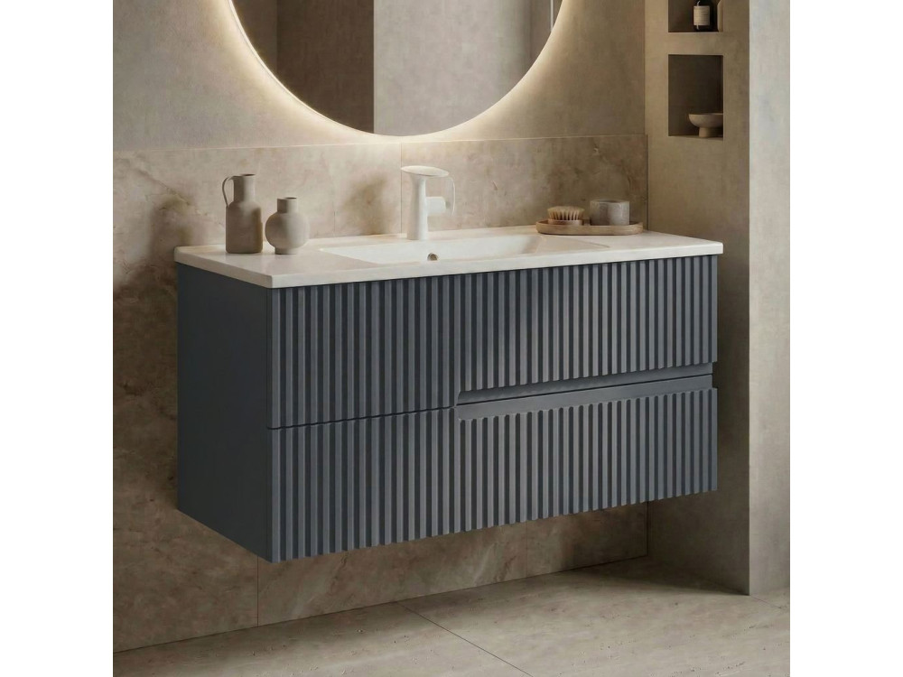 Szafka pod umywalkę „Moonlight 90 v2” – 91 x 51 x 51 cm – matowy antracyt