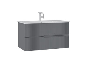 Szafka pod umywalkę „Moonlight 90 v2” – 91 x 51 x 51 cm – matowa szarość