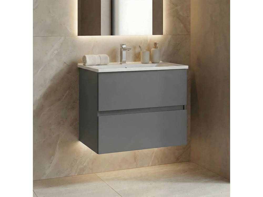 Szafka pod umywalkę „Nest 71 v2” – 71 x 51 x 55 cm – matowa szarość