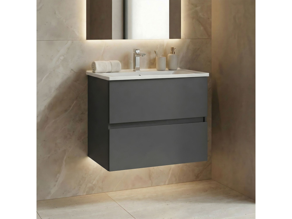 Szafka pod umywalkę „Nest 71 v2” – 71 x 51 x 55 cm – matowy antracyt