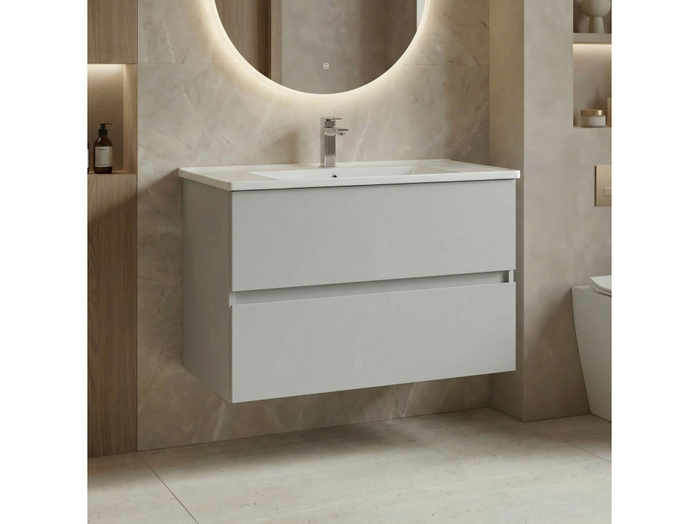 Szafka pod umywalkę „Nest 91 v2” – 91 x 51 x 55 cm – kolor Matte Cashmere