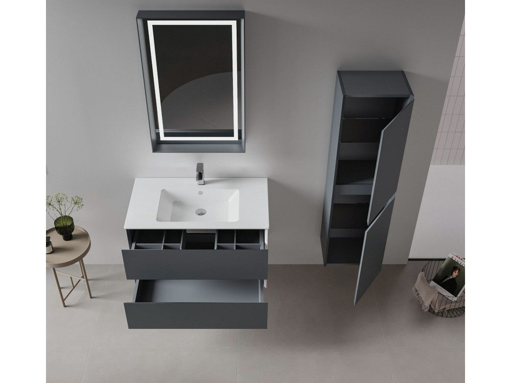 Szafka pod umywalkę „Nest 91 v2” – 91 x 51 x 55 cm – matowy antracyt
