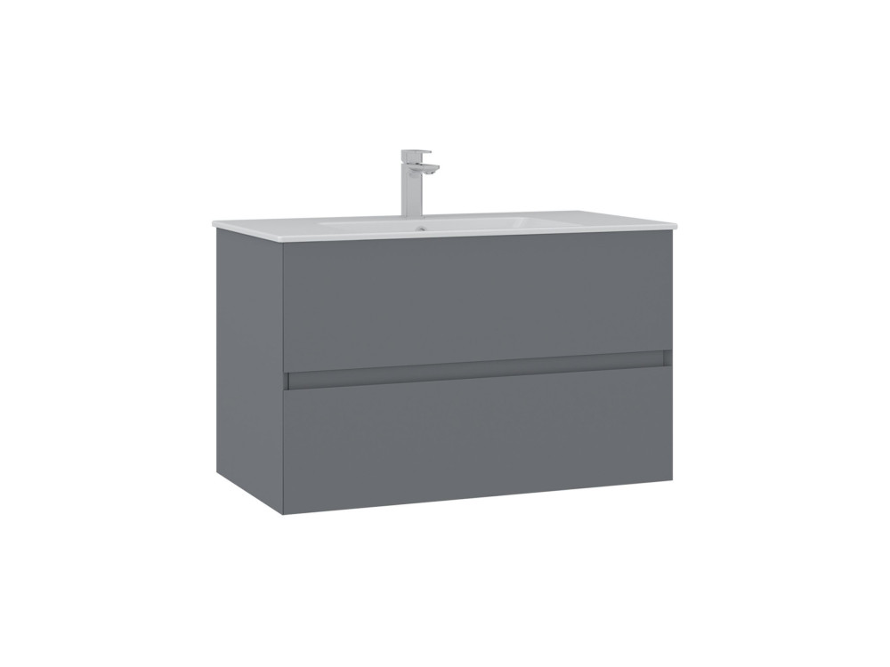 Szafka pod umywalkę „Nest 91 v2” – 91 x 51 x 55 cm – matowa szarość