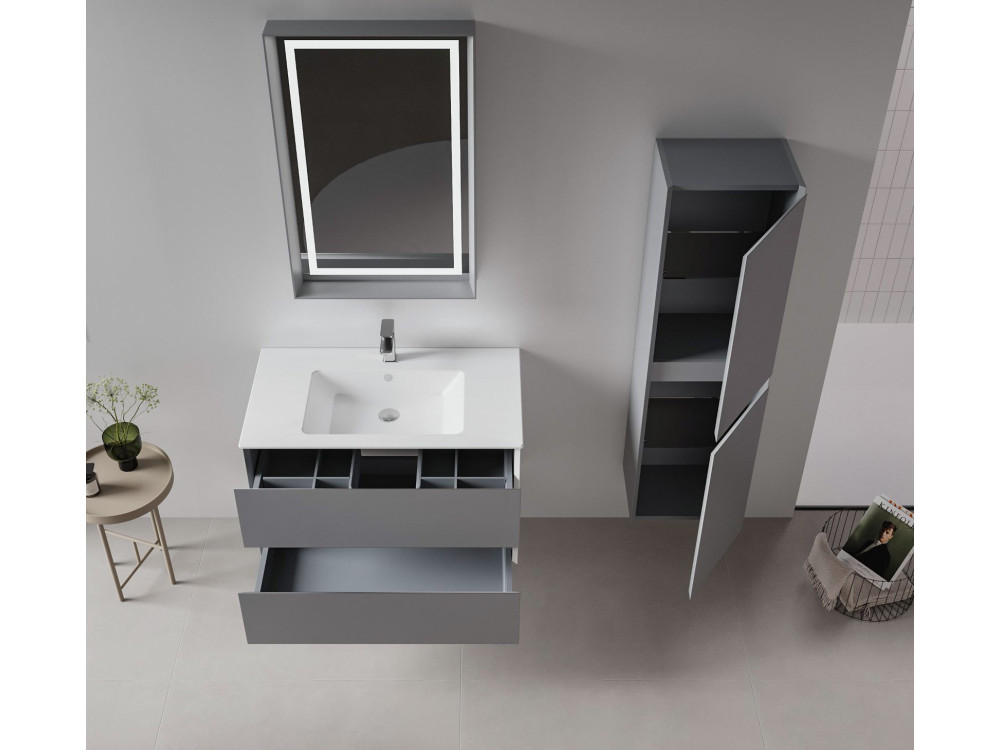 Szafka pod umywalkę „Nest 91 v2” – 91 x 51 x 55 cm – matowa szarość