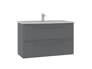 Szafka pod umywalkę „Nuvola 100 v2” – 100 x 50 x 62 cm – szara