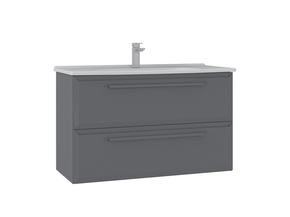 Szafka pod umywalkę „Nuvola 100 v2” – 100 x 50 x 62 cm – szara