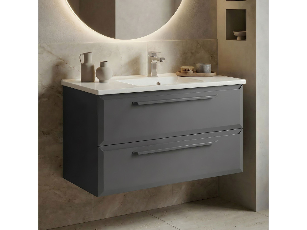 Szafka pod umywalkę „Nuvola 100 v2” – 100 x 50 x 62 cm – antracyt