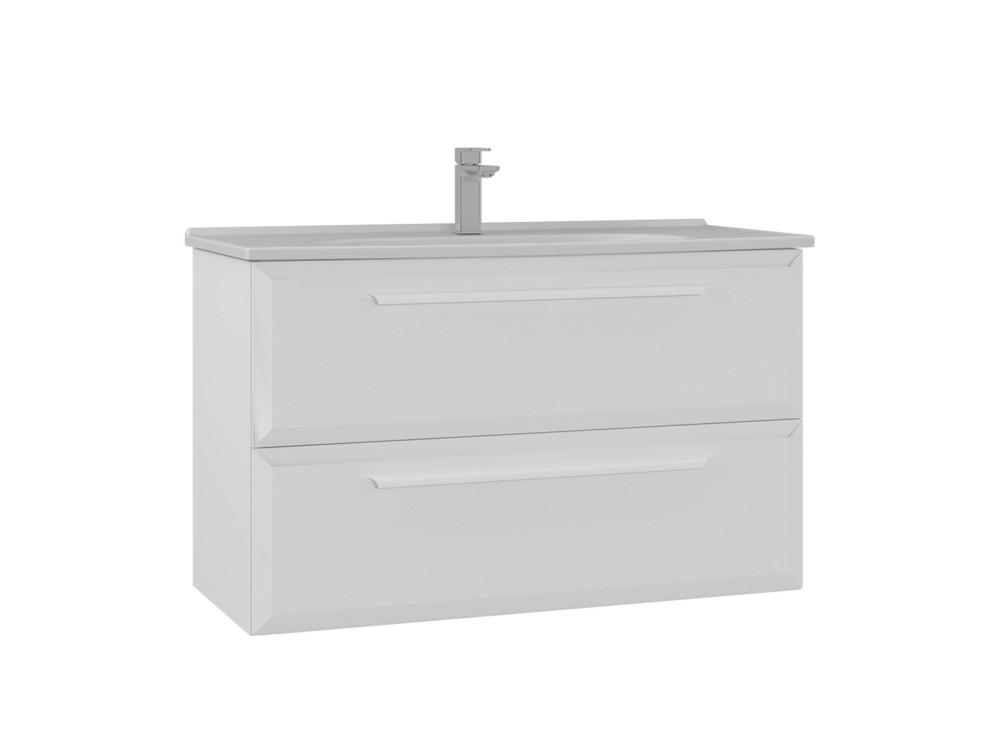 Szafka pod umywalkę „Nuvola 100 v2” – 100 x 50 x 62 cm – biała