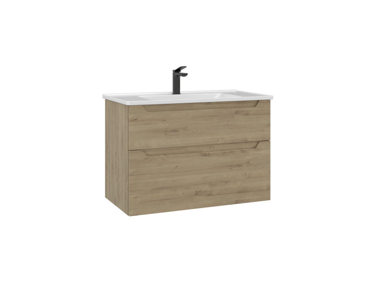 Szafka pod umywalkę „Messina 85 v2” – 85 x 45 x 55 cm – dąb