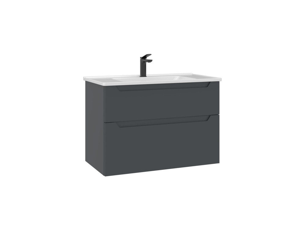 Szafka pod umywalkę „Messina 85 v2” – 85 x 45 x 55 cm – matowy antracyt