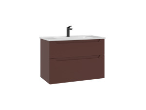 Szafka pod umywalkę „Messina 85 v2” – 85 x 45 x 55 cm – matowa czerwień