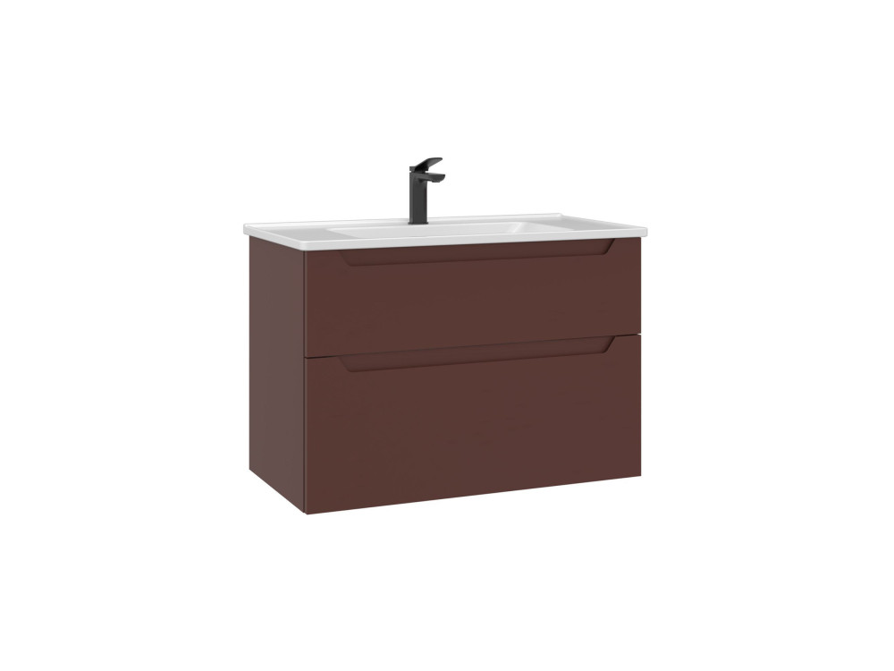 Szafka pod umywalkę „Messina 85 v2” – 85 x 45 x 55 cm – matowa czerwień