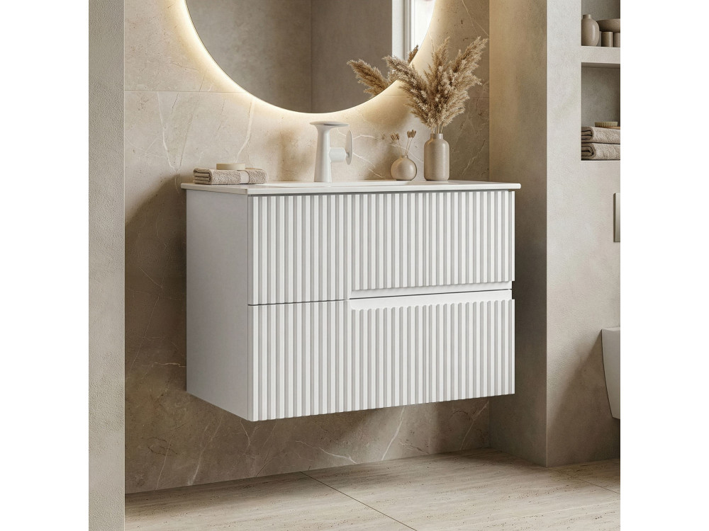 Szafka pod umywalkę „Moonlight 70 v2” – 71 x 51 x 51 cm – matowa biel