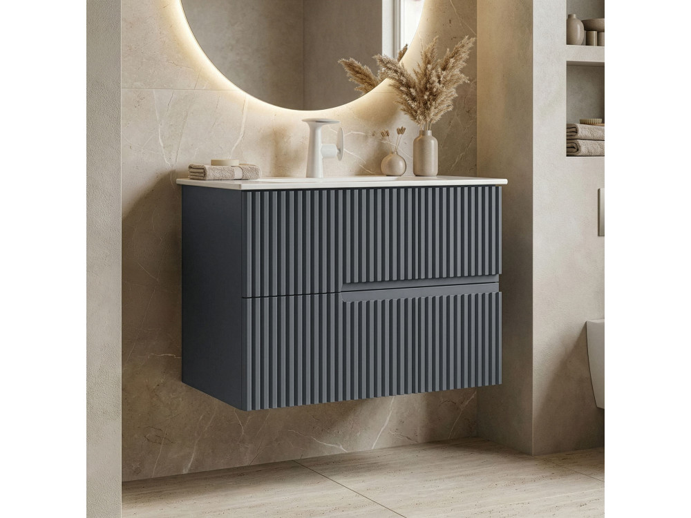 Szafka pod umywalkę „Moonlight 70 v2” – 71 x 51 x 51 cm – matowy antracyt