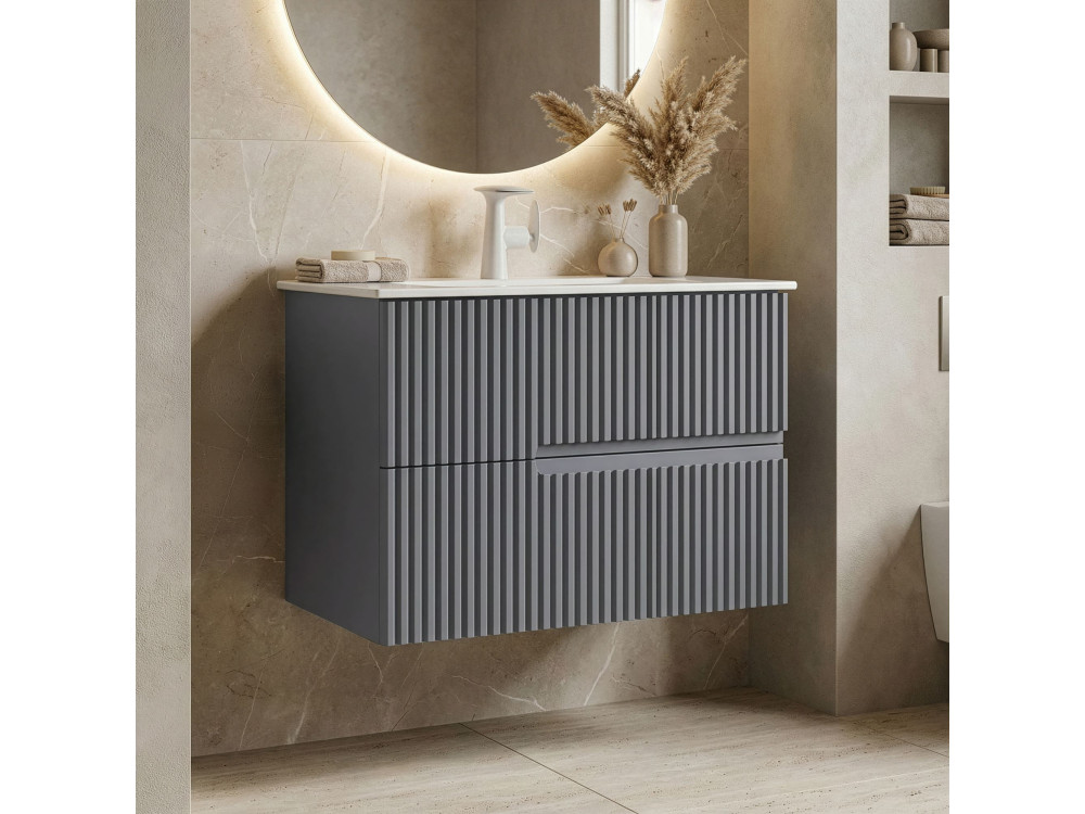 Szafka pod umywalkę „Moonlight 70 v2” – 71 x 51 x 51 cm – matowa szarość