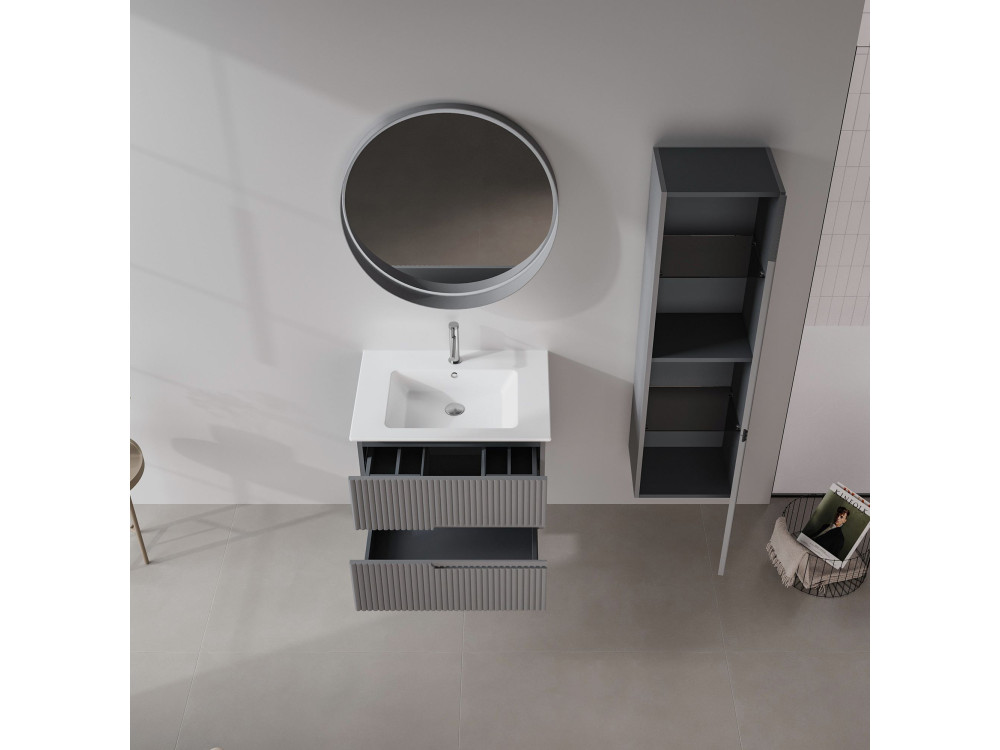 Szafka pod umywalkę „Moonlight 70 v2” – 71 x 51 x 51 cm – matowa szarość