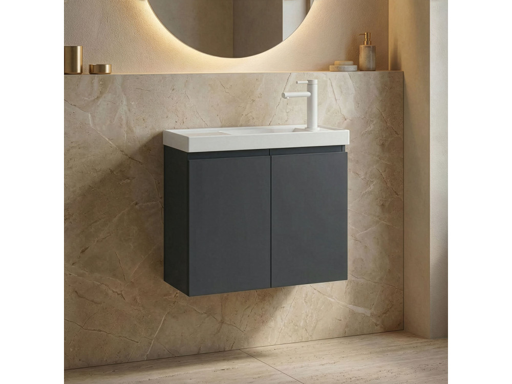 Szafka pod umywalkę „Ferla 60” – 60 x 22 x 50 cm – matowy antracyt