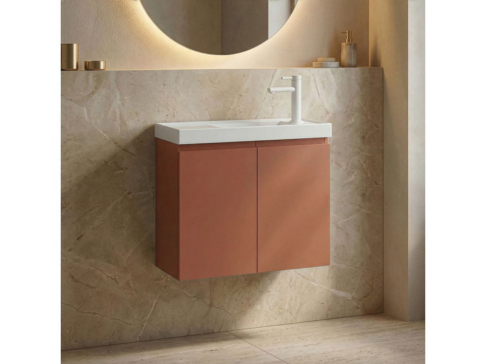 Szafka pod umywalkę „Ferla 60” – 60 x 22 x 50 cm – kolor Matte Cinnamon