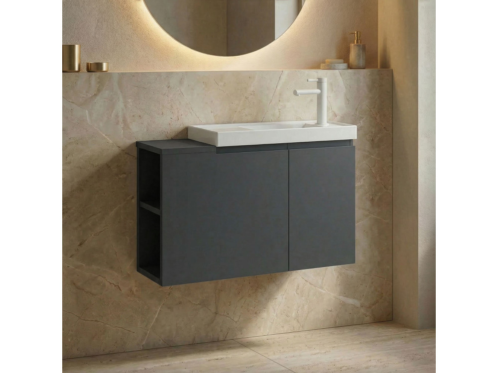 Szafka pod umywalkę „Ferla 80” – 80 x 22 x 45 cm – matowy antracyt
