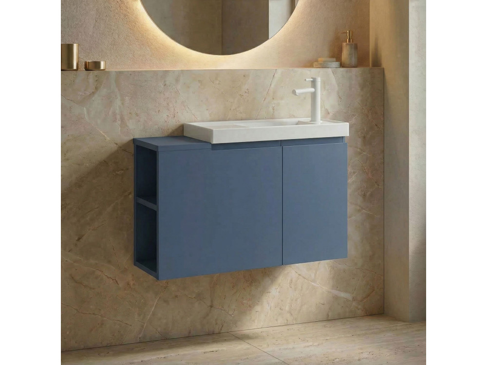 Szafka pod umywalkę „Ferla 80” – 80 x 22 x 45 cm – kolor Petrol Blue