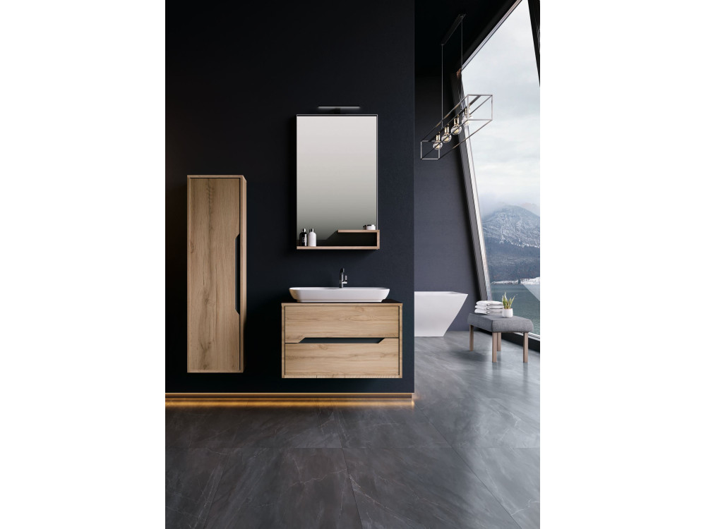 Szafka pod umywalkę „Galia 80 v2” – 80 x 50 x 50 cm – dąb