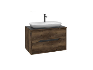 Szafka pod umywalkę „Galia 80 v2” – 80 x 50 x 50 cm – ciemny orzech